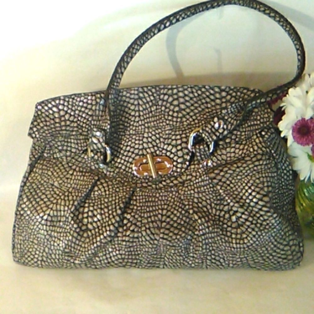 Vin Baker Reptile Embossed Satchel